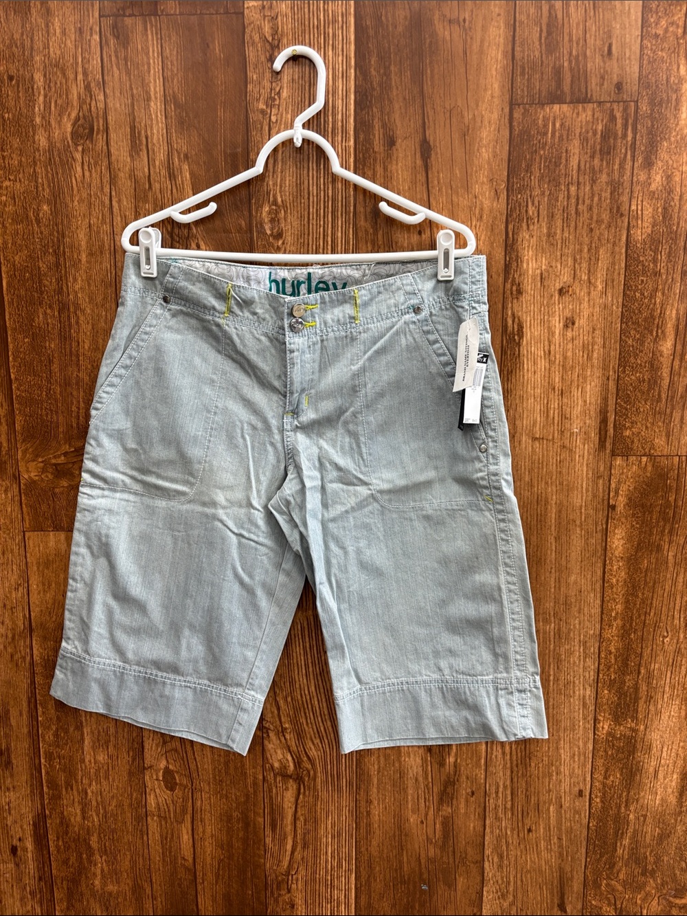 Hurley Light Blue Men's Flat Front Shorts